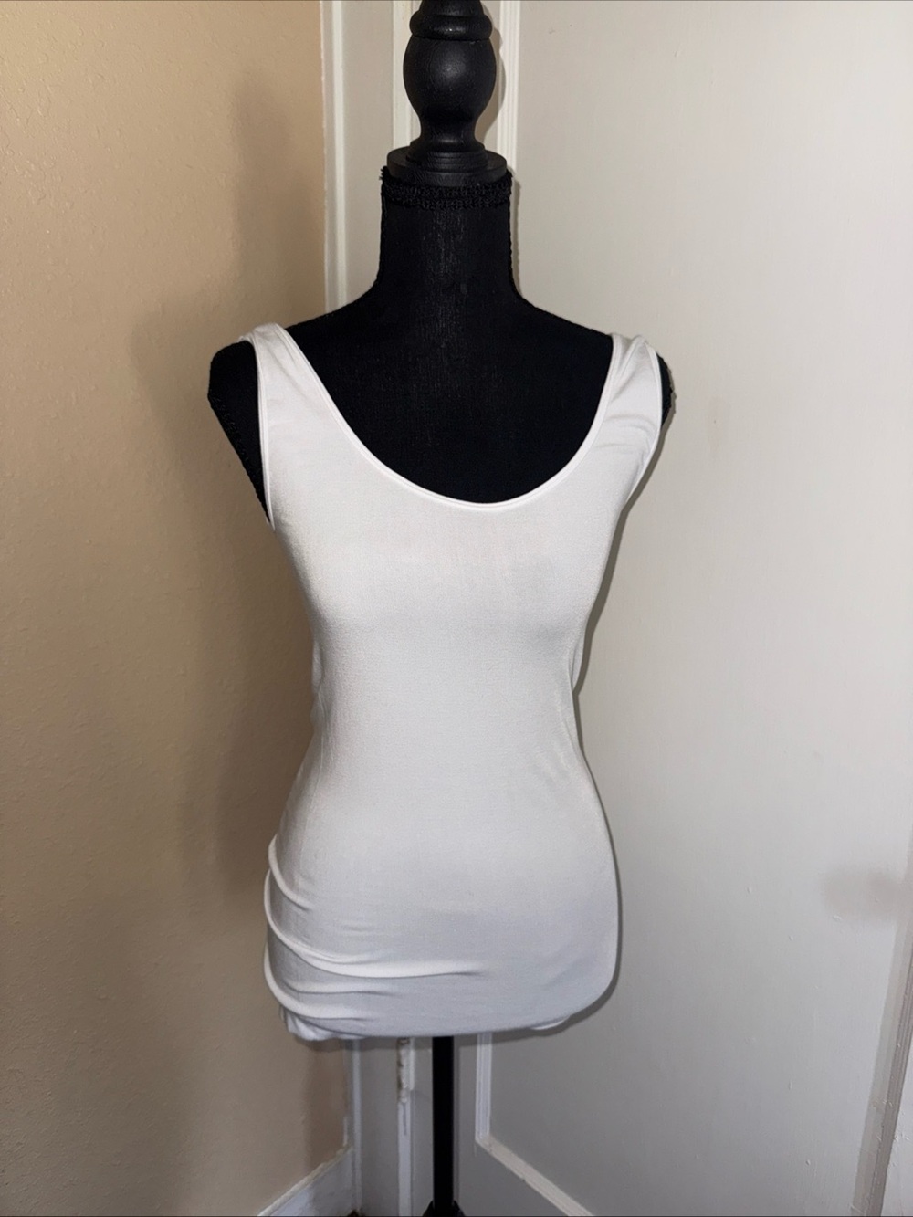 Minimalist Seamless Bamboo White Stretchy Ultra Soft Tank Top Layering One Size